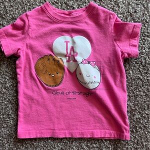 LA Dodgers Toddler Girl Pink T Shirt 2T